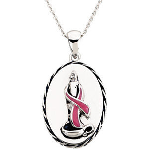 Breast Cancer Awareness Pendant and Chain