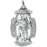 Sterling Silver 33x20.5mm St. Florian Medal