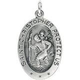 14K Yellow 25x18mm Oval St. Christopher Medal