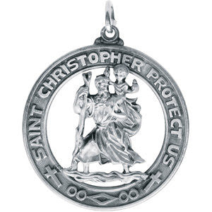 14K Yellow 38.75mm St. Christopher Medal