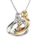 Tri-Color Embraced by the Heart&trade; Family Necklace