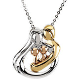 Tri-Color Embraced by the Heart&trade; Family Necklace