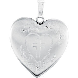 Heart Locket  with Cross