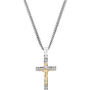 Two-Tone Crucifix Necklace