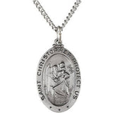 14K Yellow 25x18mm Oval St. Christopher Medal