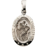 14K Yellow 25x18mm Oval St. Christopher Medal