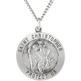 18K Yellow 21.75mm St. Christopher Medal