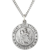 18K Yellow 21.75mm St. Christopher Medal