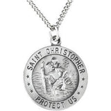 18K Yellow 21.75mm St. Christopher Medal