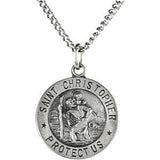 18K Yellow 21.75mm St. Christopher Medal