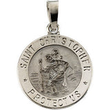 18K Yellow 21.75mm St. Christopher Medal