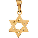 14K Yellow 32x26mm Star of David Pendant