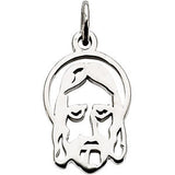 Sterling Silver Silhouetted Face of Jesus Pendant