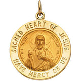 Sterling Silver 18.5mm Sacred Heart of Jesus 18" Necklace