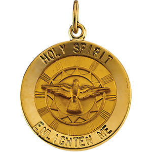 14K Yellow 18mm Holy Spirit Medal