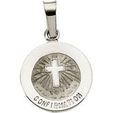 Sterling Silver 11.75mm Confirmation Medal with Cross