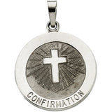 Sterling Silver 11.75mm Confirmation Medal with Cross