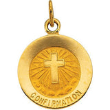 Sterling Silver 11.75mm Confirmation Medal with Cross