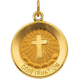 Sterling Silver 11.75mm Confirmation Medal with Cross