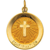 Sterling Silver 11.75mm Confirmation Medal with Cross