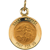 14K Yellow 12mm St. Michael Medal