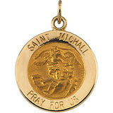 14K Yellow 12mm St. Michael Medal