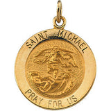 14K Yellow 12mm St. Michael Medal