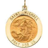 14K Yellow 12mm St. Michael Medal