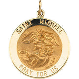 14K Yellow 12mm St. Michael Medal