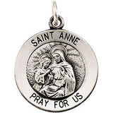 14K White 14.5mm St. Anne Medal