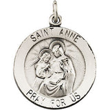 14K White 14.5mm St. Anne Medal