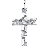 14K Yellow Nugget Cross Pendant