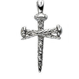 14K Yellow 34x24mm Nail Design Cross Pendant