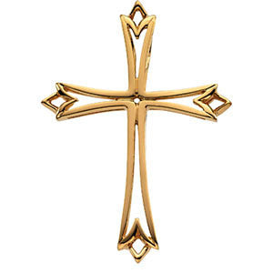 14K Yellow 42x32mm Cross Pendant